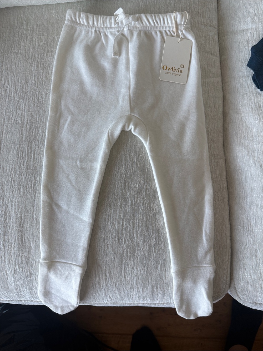 Organic White Footed Baby Leggings